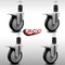 Service Caster 5'' SS Black Poly Swivel 1-5/8'' Expanding Stem Caster Set Total Lock Brake, 4PK SCC-SSEXTTL20S514-PPUB-BLK-158-4 - alternate 2